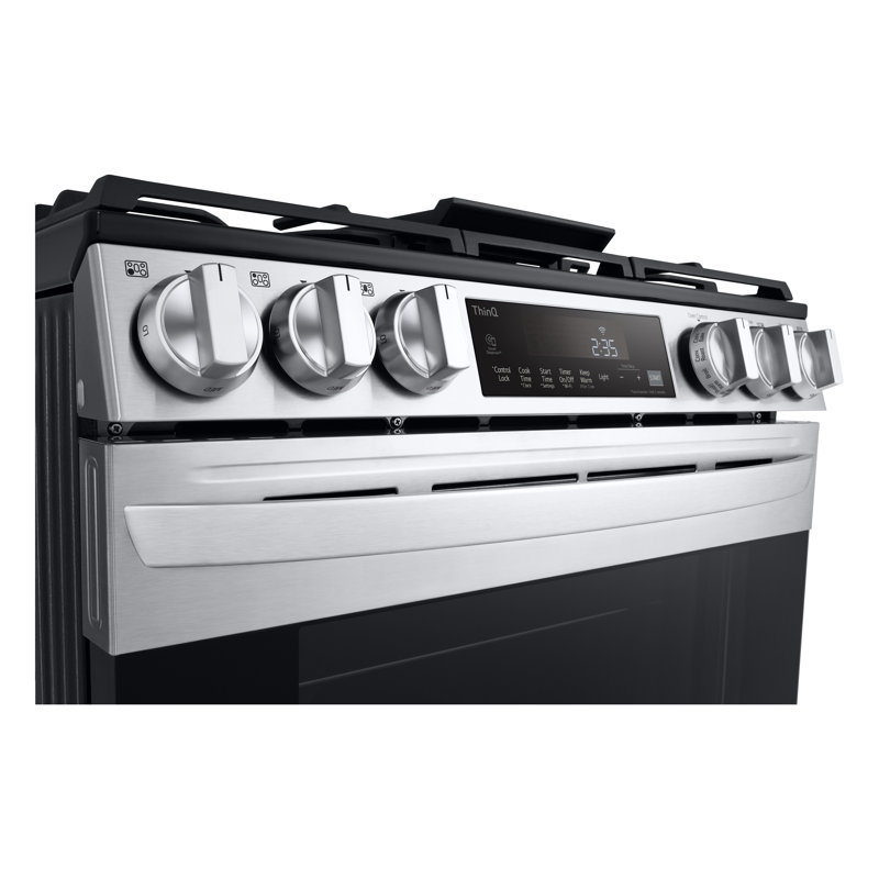 LG Smart Wi-Fi Enabled Fan Convection Gas Slide-in Range with Air Fry & EasyClean®, 5.8 cu. ft., Print Proof Stainless Steel