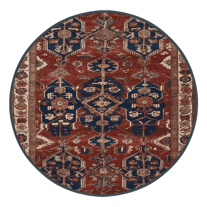 Tapis brun lavable à la machine, Rond 5 pi