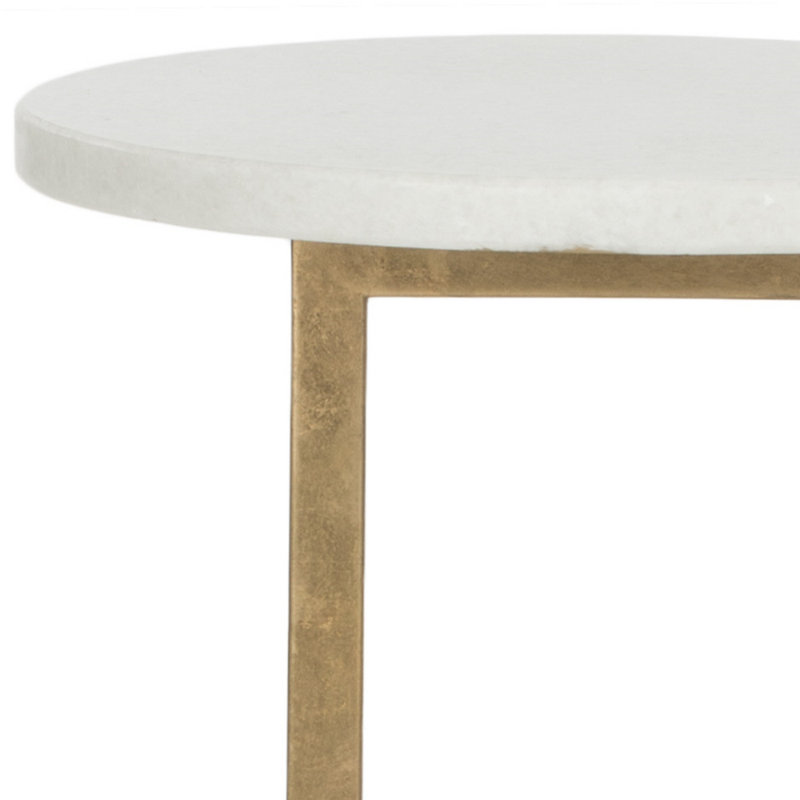 Table de bout Tamara, Doré / blanc