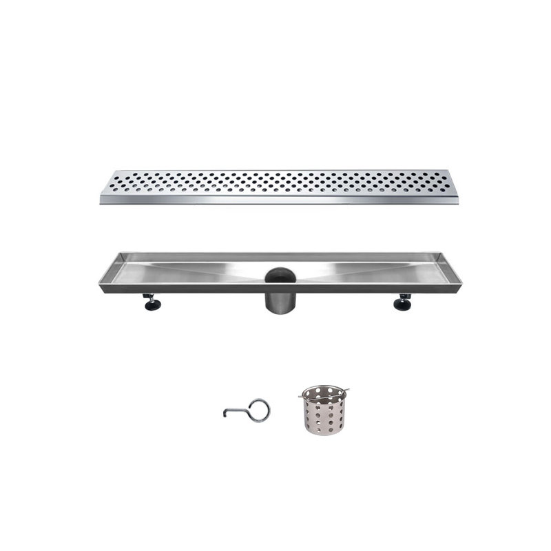 Rhone River Series 24 Inch Long Stainless Steel Linear Floor Shower Drain