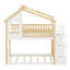 Lit superposé peu encombrant, lit maison avec garde-corps et rangement