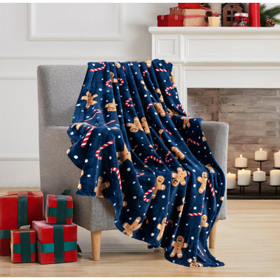 Christmas Gingerbread Candy 50"X 60" Printed Throw