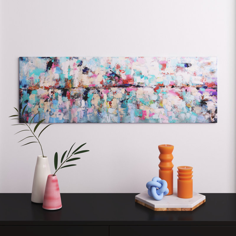 Colourful Dream by Radiana Christova - Panoramic Painting on Canvas, 152.4 cm H x 50.8 cm W x 1.91 cm D, No Frame