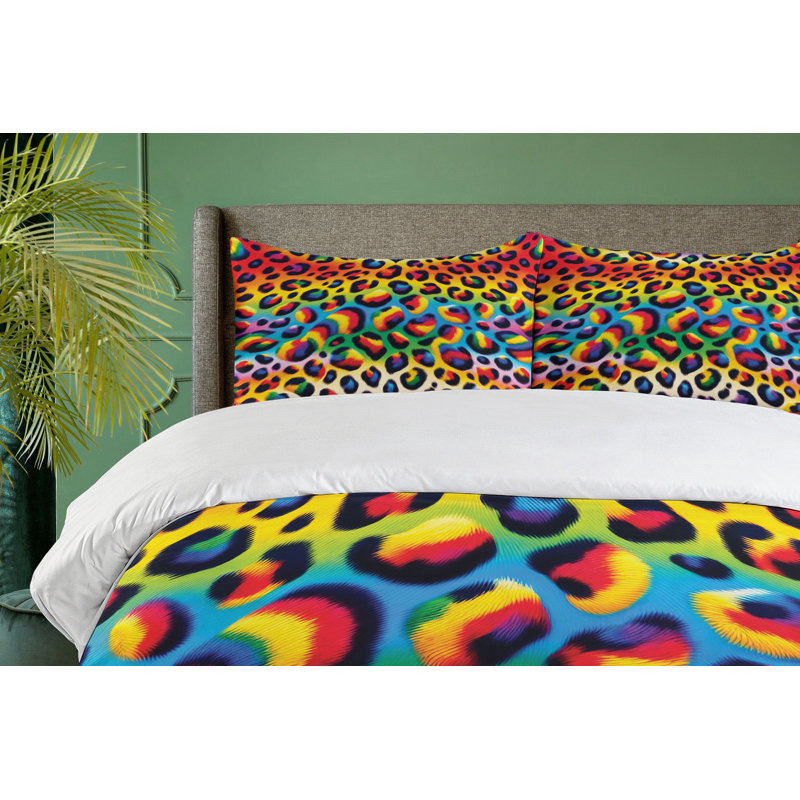 Leopard Print Duvet Cover, California King Duvet Cover + 2 Standard Shams