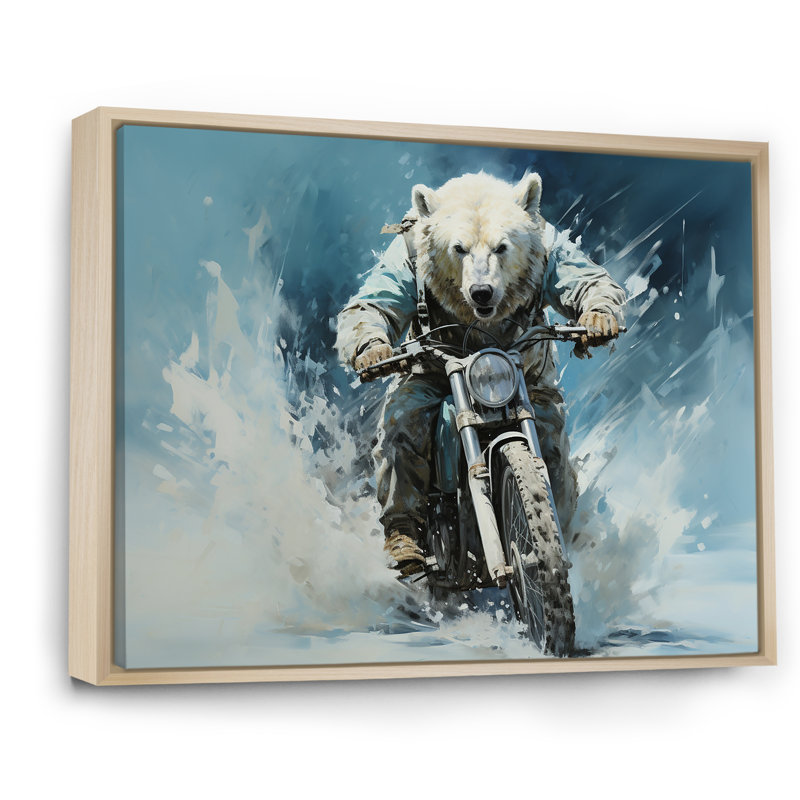 «Snow Bears», impression sur toile, Cadre naturel flottant, 12" H x 20" W