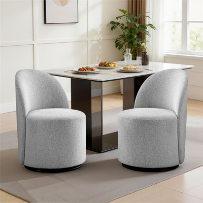 Ensemble de chaises pivotantes rembourrées entièrement assemblées (ensemble de 2)