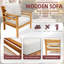 5-Piece Acacia Wood Modular Outdoor Sofa Set-607772857