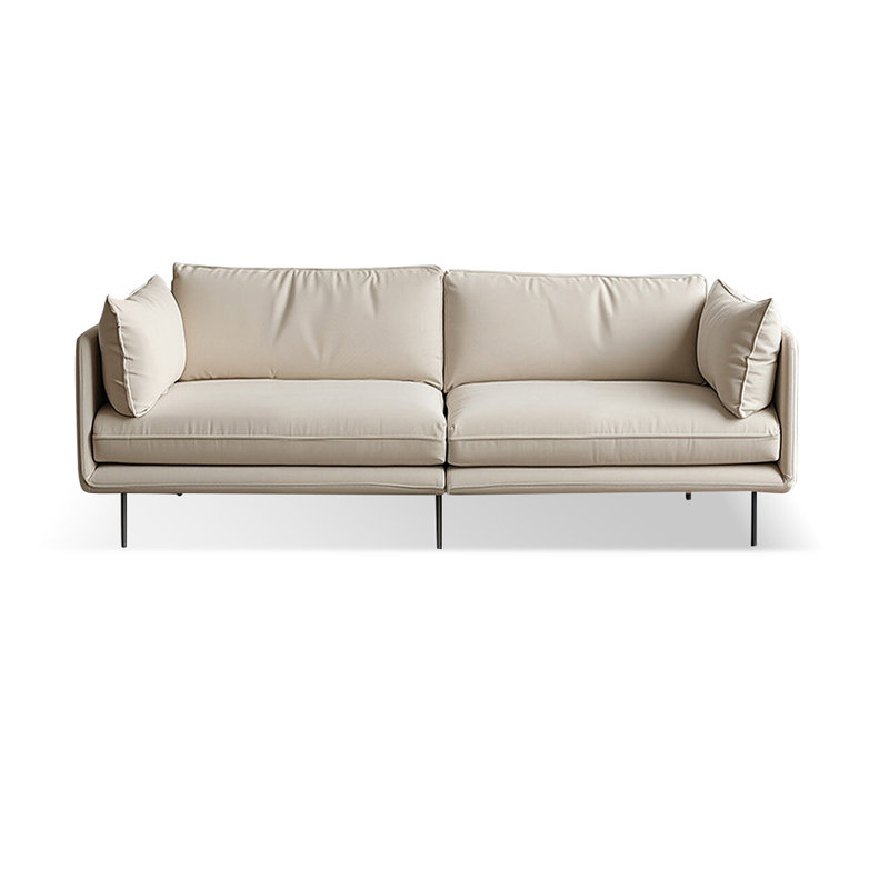 Causeuse coussin blanche en similicuir, H 31,5 po x l 78,74 po x P 38,58 po