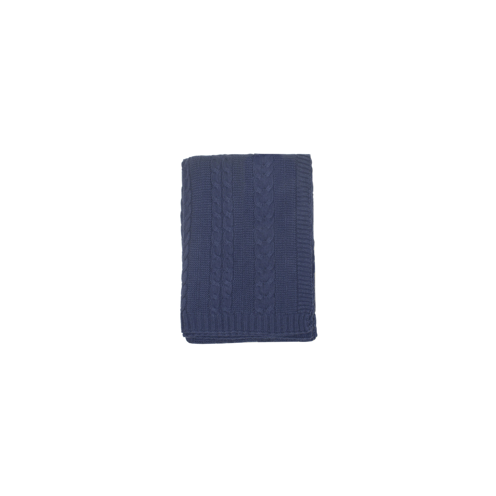 Cable Knit Baby Blanket, Navy