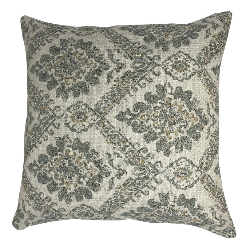 Oreiller Damask, 20 po x 20 po, Gris