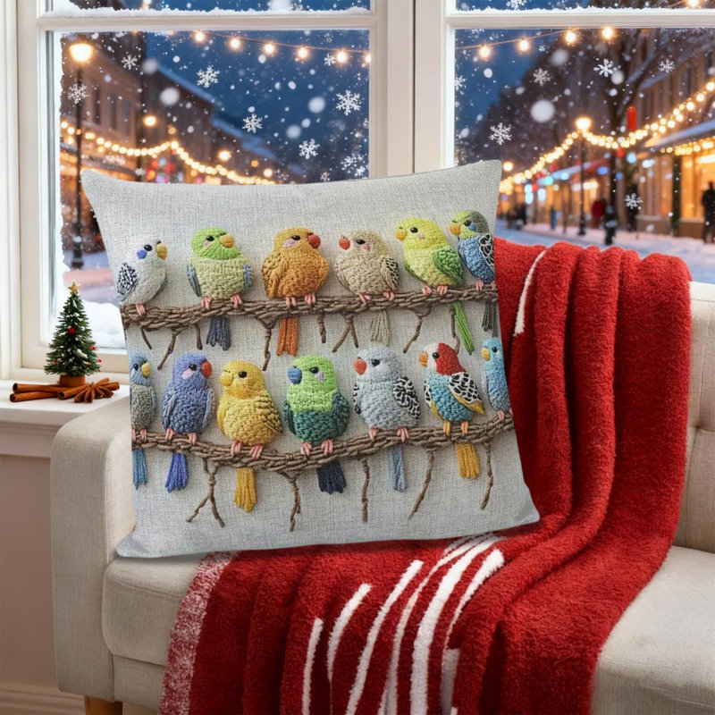 Ensemble de coussins décoratifs de couleur pour oiseaux
