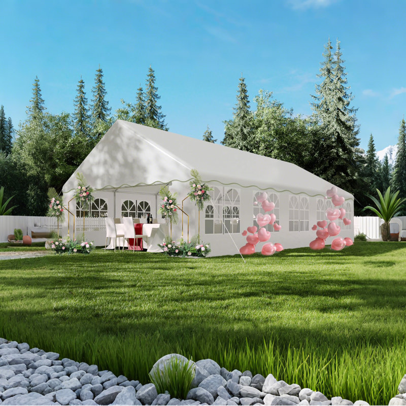 Party Tent Heavy Duty Wedding Tent Outdoor Canopy Event Shelters Galvanized Canopy Commercial Tent with Removable Sidewall Windows for Outdoor Events Wedding Birthday