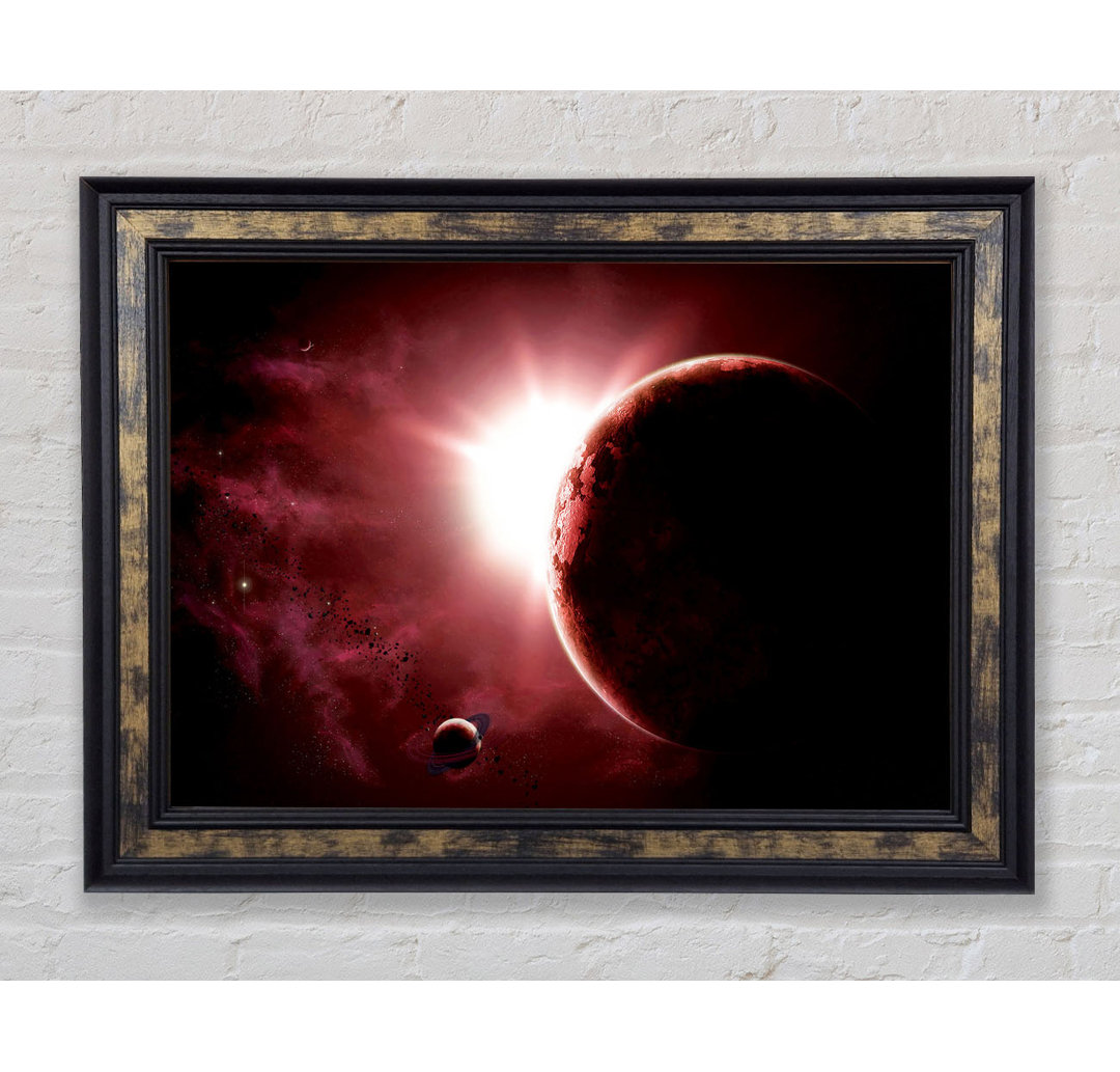 Eclipse Of The Red Planet - Einzelne Bilderrahmen Kunstdrucke