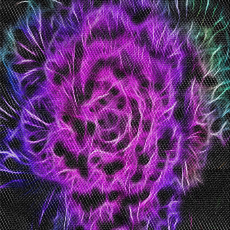 Tapis à tisser rose/vert/noir, Carré 4 pi