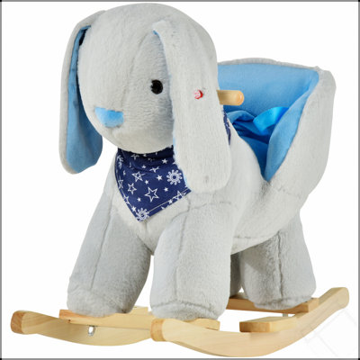Kids Ride-On Rocking Horse Toy Bunny Rocker With Fun Play Music & Soft Plush Fabric For Children 18-36 Months