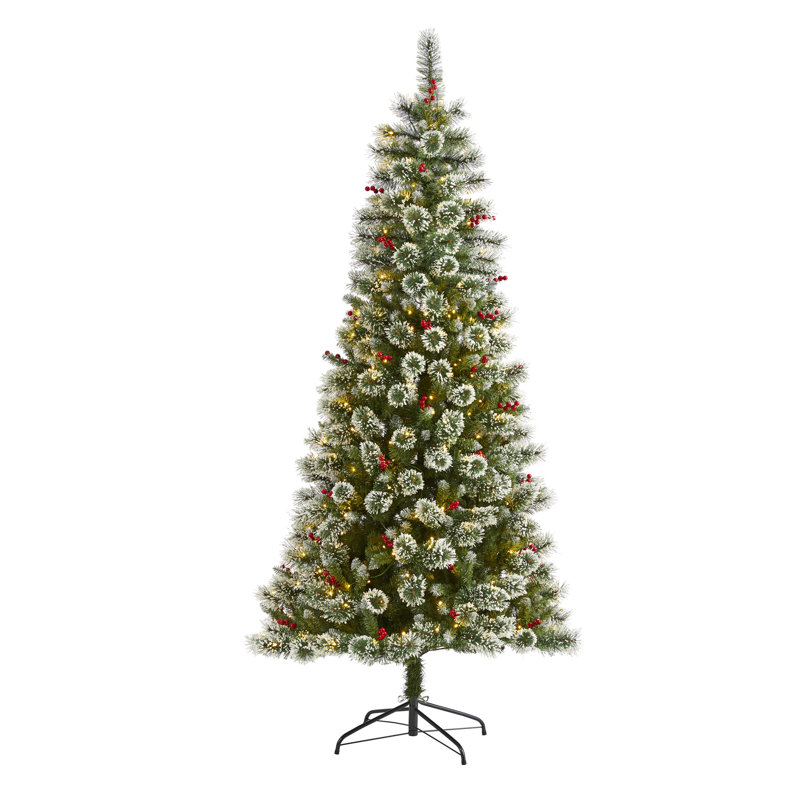 Lighted Artificial Christmas Tree, 7' H