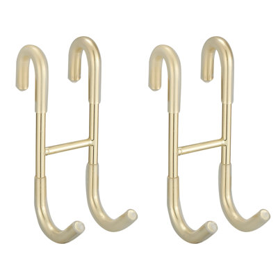 Frameless J-Hook Bathroom Robe/Towel Hook Shower Glass Door Hook Drilling-Free Stainless-Steel Hook (2-Pack)