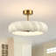 Ventilateur de plafond en fausse soie de 29 po avec lumière et télécommande, ventilateur de plafond à 3 lumières à intensité variable pour salon de chambre à coucher 