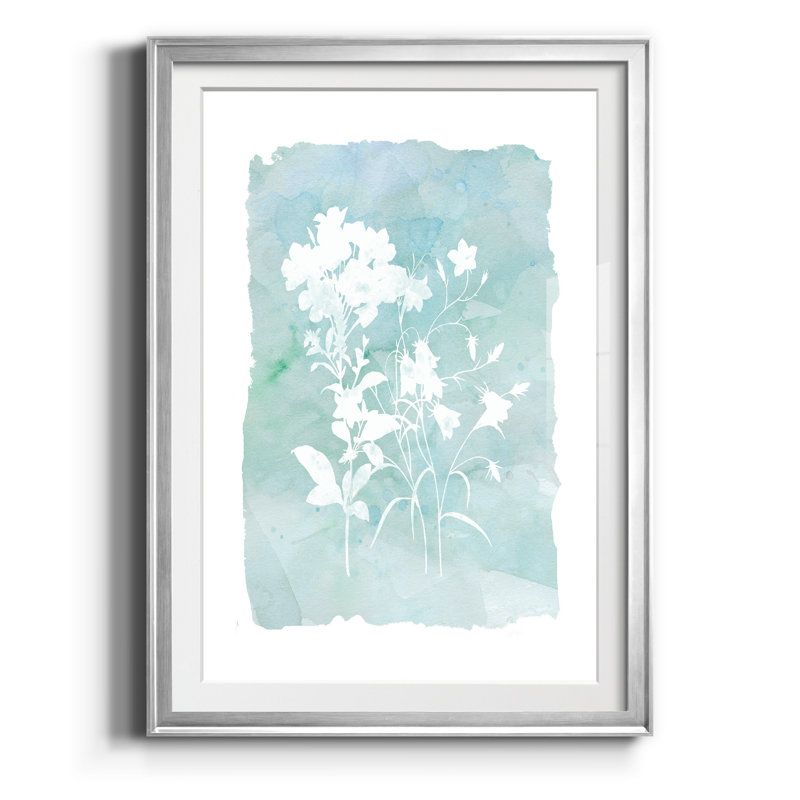 Silhouette Botanical IV - Reproduction d'art graphique sur papier encadré, Argent, H 18,5 po x l 24,5 po x P 1,5 po