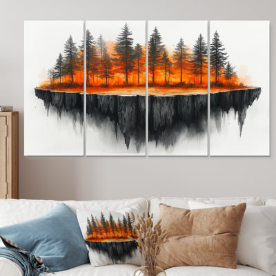 Forêt d'automne sur bois, diapositive Harmony II - forêt, art mural - décoration murale traditionnelle