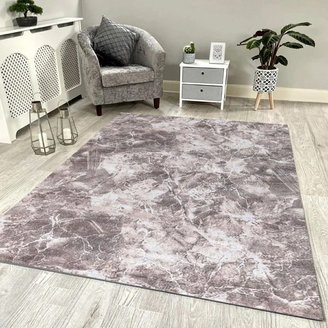 Luxury Beige Marble Area Rug – Non-Slip Washable Carpet, Large Living Room Rug, Hallway Runner & Bedroom Floor Mat