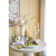 Bol en aluminium à bord ondulé organique 16 x 9 x 4,5 po - Extérieur blanc texturé avec intérieur or