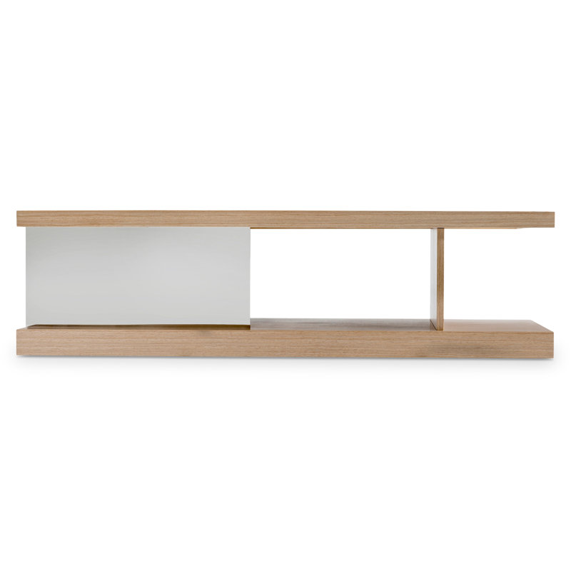 Transitional Modulum Wood Coffee Table in Brown