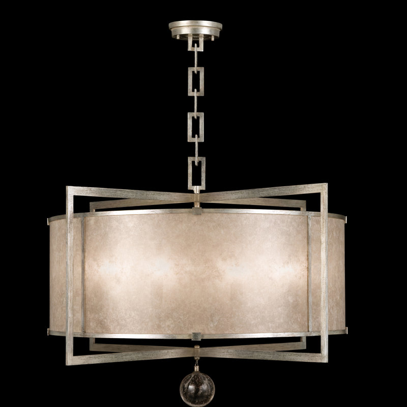 Singapore Moderne 8 - Light Chandelier, Muted Silver Leaf