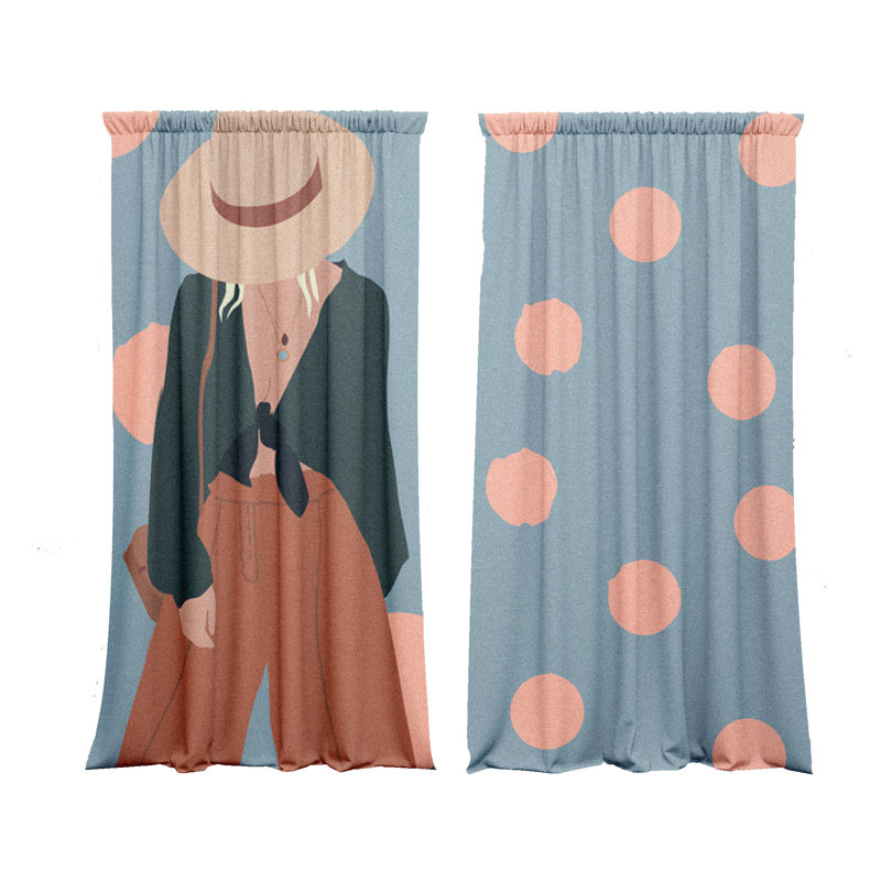 Velvet Blackout Curtain Panel Pair, Black/Orange, 148 W x 400 D cm