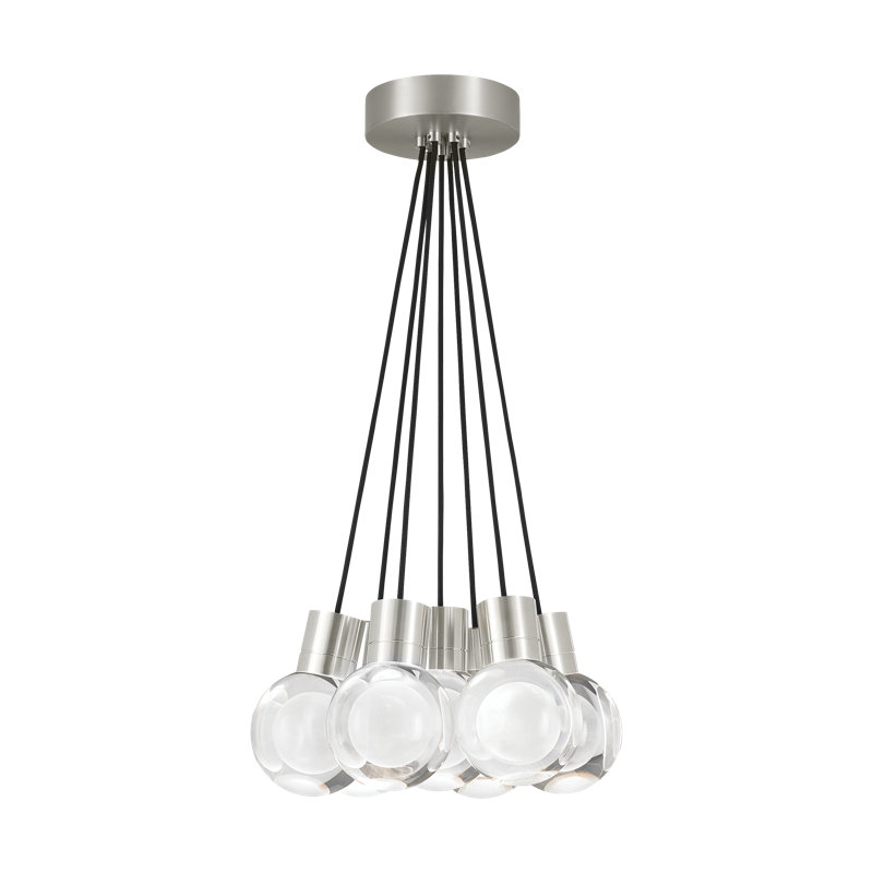 Mina LED Pendant, 152" H x 7.6" W x 14" D, Satin Nickel, 7
