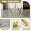 Ensemble de table de salle à manger 71 "en verre trempé pour 6 à 8 personnes, base en métal doré avec chaises de table en cuir PU imperméable-2093283517-2093283491