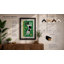 Leaping Cow In Green Geometric - Print-973695582-973695581