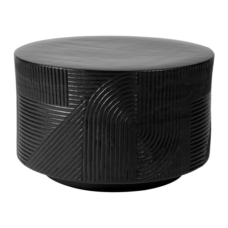 Provenance Signature Outdoor Round Side Table, Gloss Coal