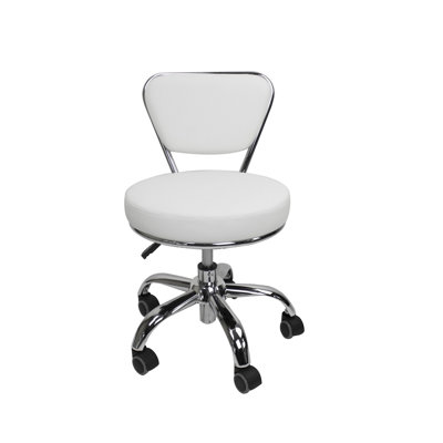 Dayton Backed Adjustable Height Ergonomic Lab Stool with Wheels
