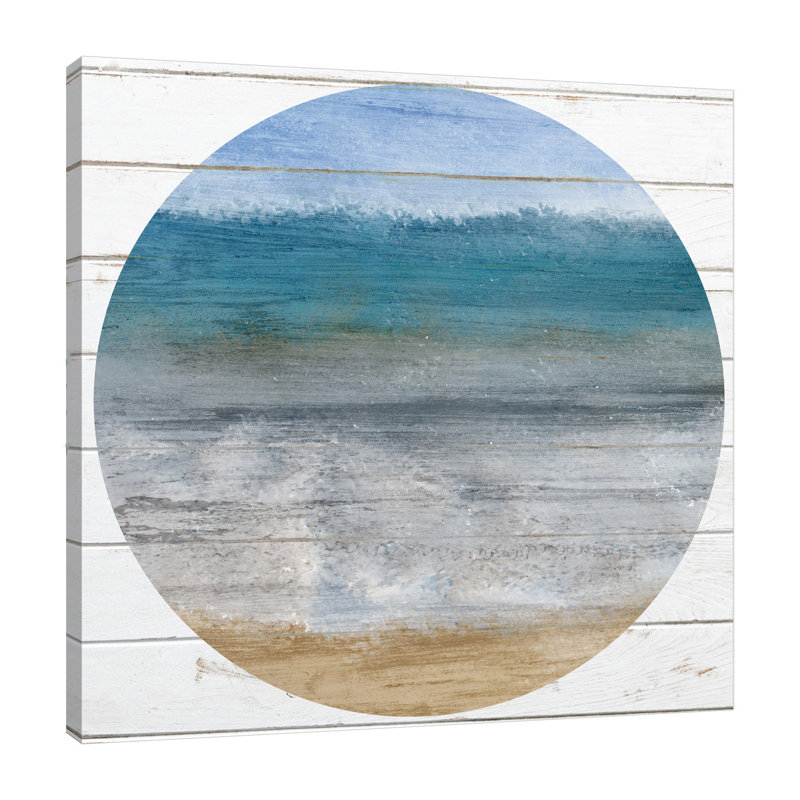 «Beach Circle 2» par Kimberly Allen - peinture sur toile tendue, H 36 po x l 36 po x P 1,5 po