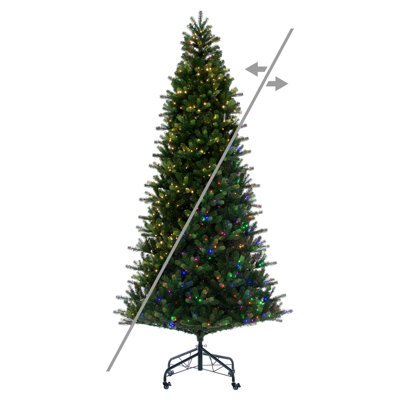 Vermont Spruce Artificial Pre-Lit Christmas Tree with 1100 LED Colour Changing 3mm Low Voltage 6 Function Wide Angle Coaxial Lights