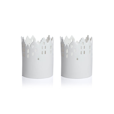 Ensemble de 2 ouragans ou jardinières en céramique Skyline, supports décoratifs, ensemble de 2