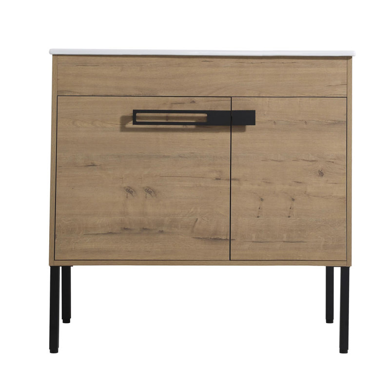 Bathroom Vanity, Imitative Oak, 36"
