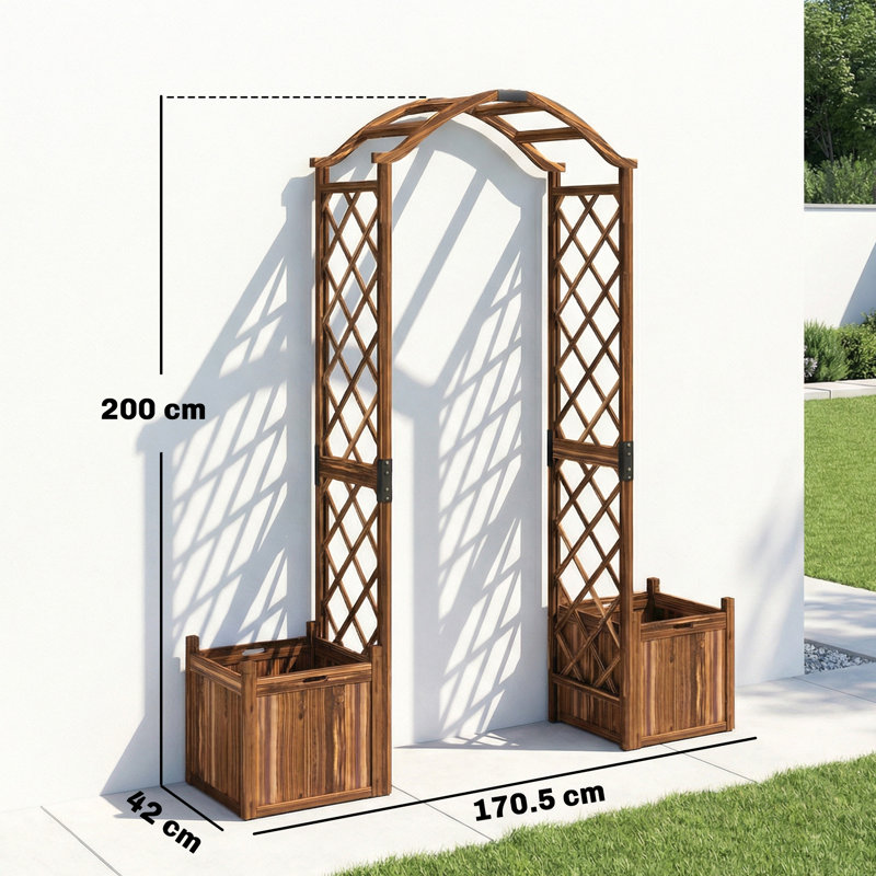 170.5cm W x 42cm D Solid Wood Arbour in Brown