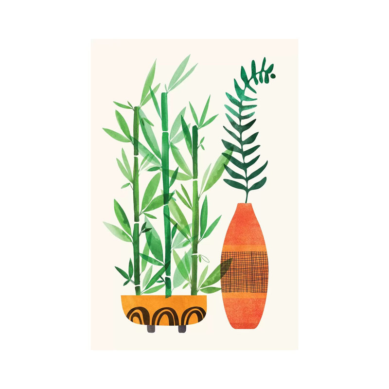 Bamboo And Fern by Modern Tropical - Wrapped Canvas Print