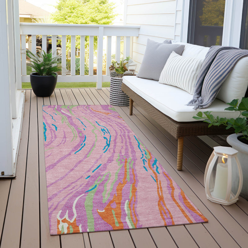 Machine Washable Indoor/Outdoor Chayden ACN1037 Ivory Rug, Runner 2'3" x 7'6"