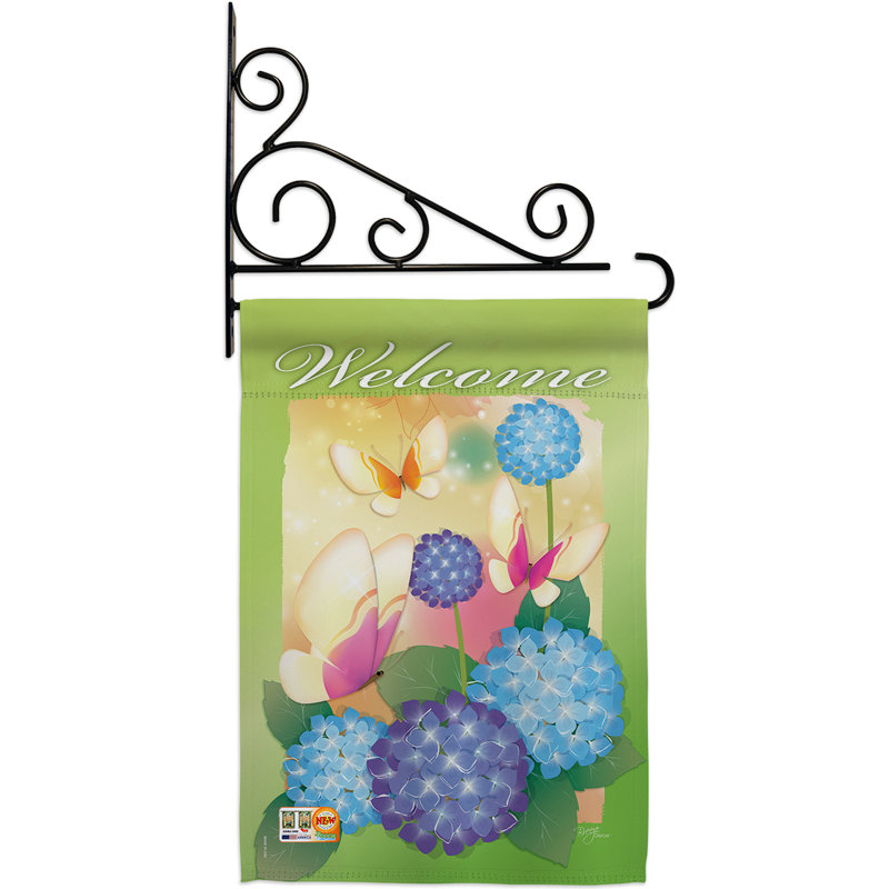 Welcome papillons 2 faces en polyester 19 x 13 po ensemble de drapeaux