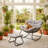 Egg Rocking Chair With Ottoman, All-Weather Wicker Lounge & Cushions-299226973