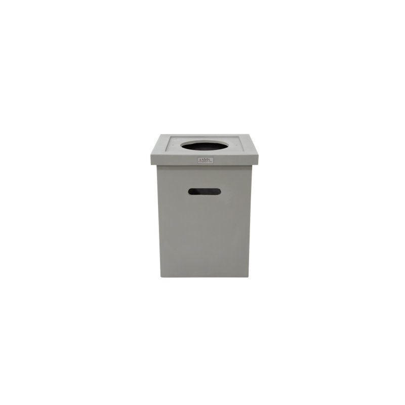 Bol à feu carré 27 "avec base piédestal Rockland, Gris clair, Propane