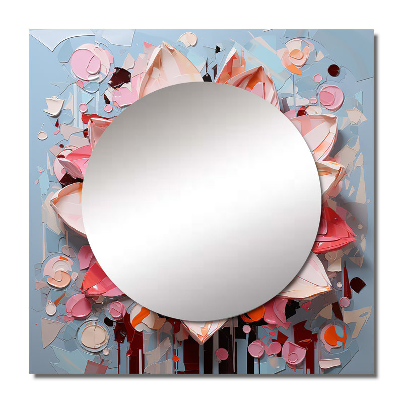 Leakes - Miroir carré Lotus pour décoration murale, 23 po x 23 po