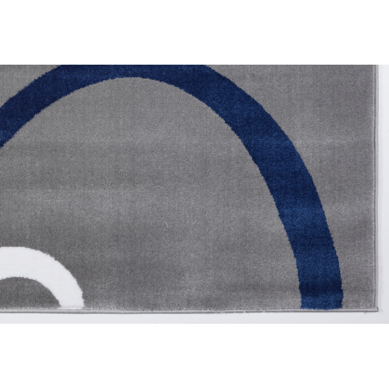 Tapis gris à motif abstrait Joey, Rectangle 3 pi 11 po x 5 pi 3 po