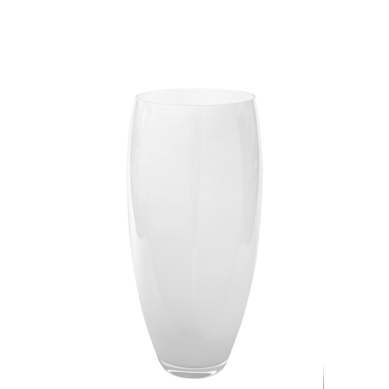 Africa Handmade Glass Table Vase, White, 40cm H x 21cm W x 21cm D