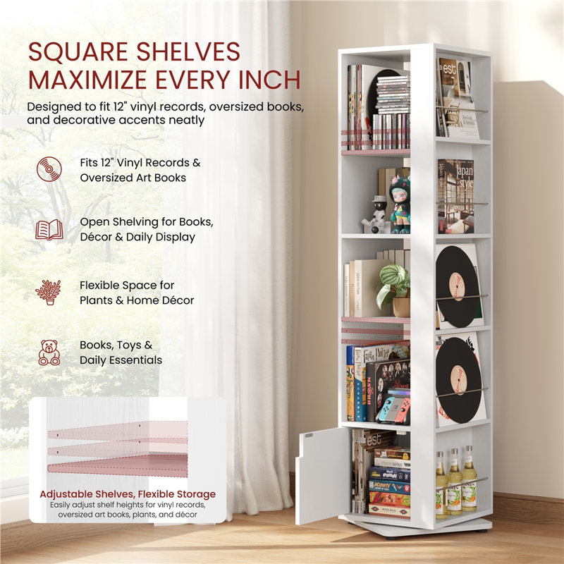 169cm H x 39.5cm W Bookcase, White