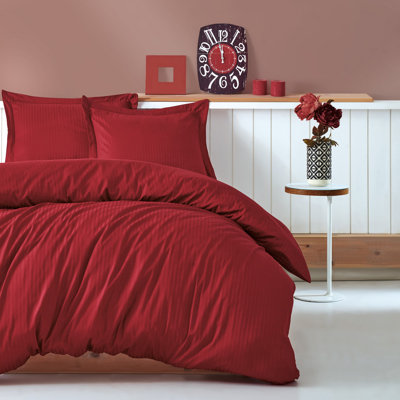 Elegant Satin Satin Striped Duvet Cover
