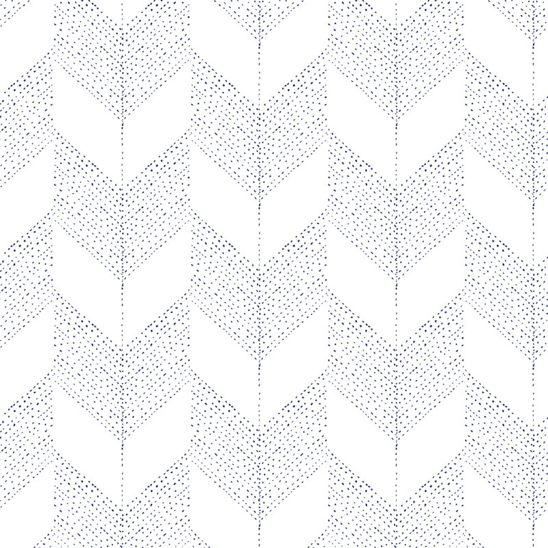 Rouleau de papier peint à chevrons biologiques L 10 pi x l 24 po, Blanc, Autocollant, PVC
